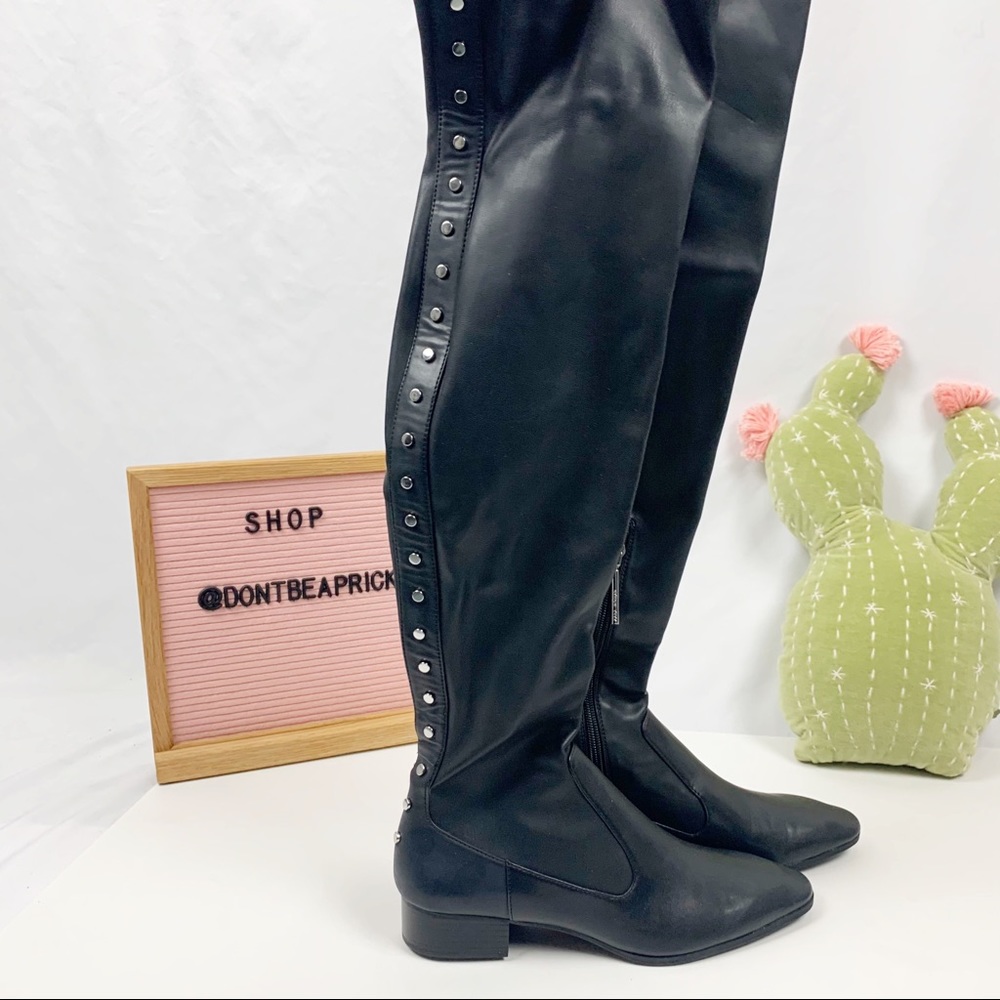 New Zara Studded Flat Stretch Boots (Sz: 8)